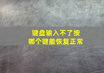 键盘输入不了按哪个键能恢复正常