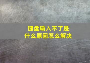 键盘输入不了是什么原因怎么解决