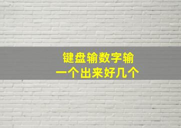 键盘输数字输一个出来好几个