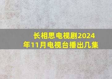 长相思电视剧2024年11月电视台播出几集