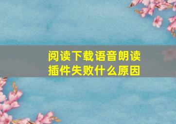 阅读下载语音朗读插件失败什么原因