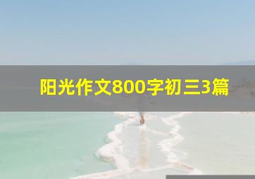 阳光作文800字初三3篇