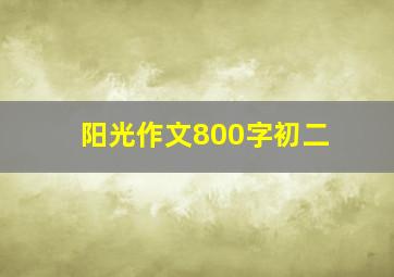 阳光作文800字初二