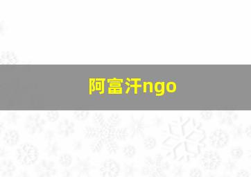 阿富汗ngo