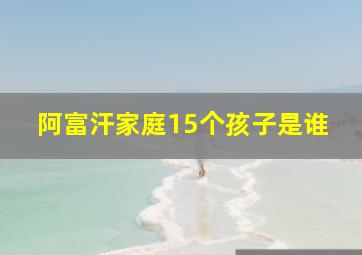 阿富汗家庭15个孩子是谁