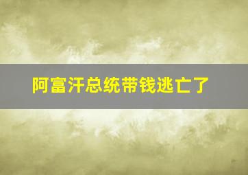 阿富汗总统带钱逃亡了