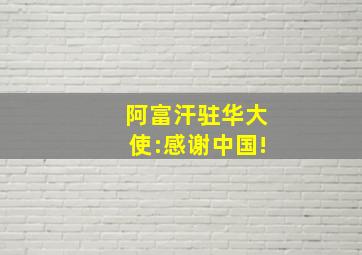 阿富汗驻华大使:感谢中国!