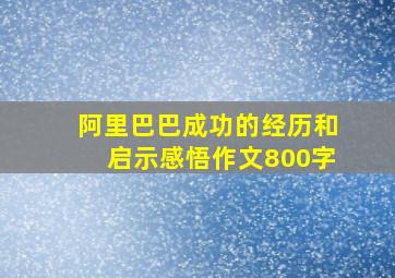 阿里巴巴成功的经历和启示感悟作文800字