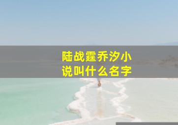 陆战霆乔汐小说叫什么名字