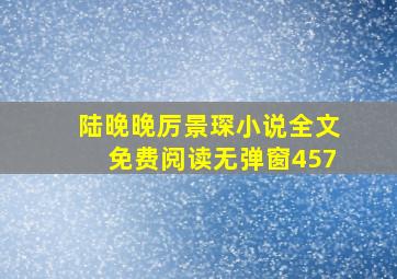 陆晚晚厉景琛小说全文免费阅读无弹窗457