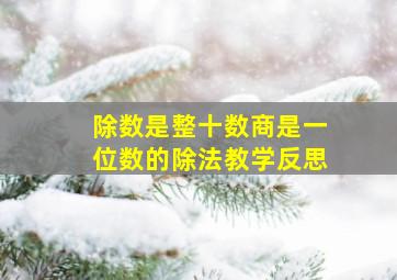 除数是整十数商是一位数的除法教学反思