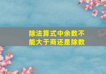 除法算式中余数不能大于商还是除数