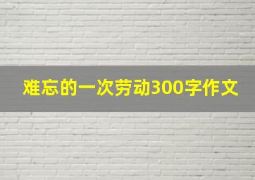 难忘的一次劳动300字作文