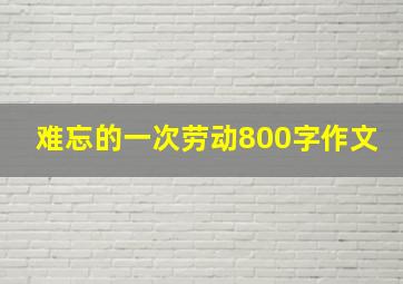 难忘的一次劳动800字作文