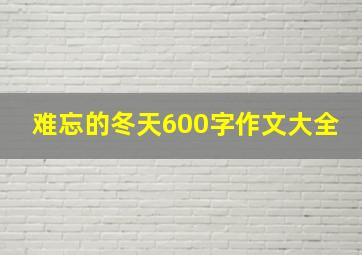 难忘的冬天600字作文大全