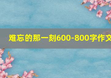 难忘的那一刻600-800字作文