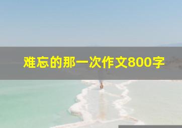 难忘的那一次作文800字