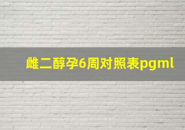 雌二醇孕6周对照表pgml