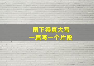 雨下得真大写一篇写一个片段