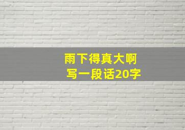 雨下得真大啊写一段话20字