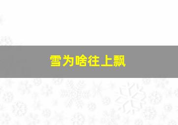 雪为啥往上飘