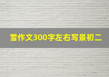 雪作文300字左右写景初二