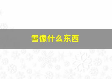 雪像什么东西