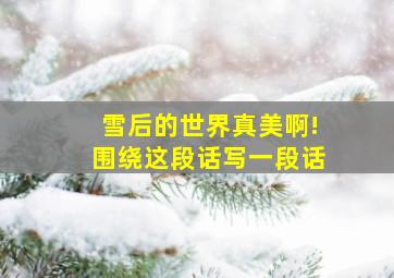 雪后的世界真美啊!围绕这段话写一段话