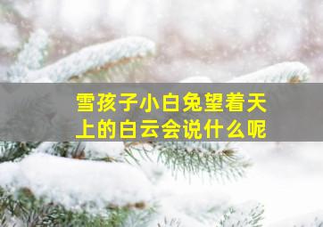 雪孩子小白兔望着天上的白云会说什么呢