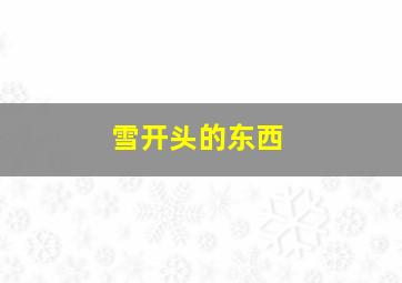 雪开头的东西