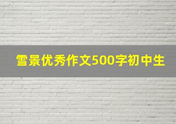 雪景优秀作文500字初中生