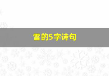 雪的5字诗句