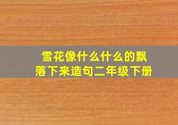 雪花像什么什么的飘落下来造句二年级下册