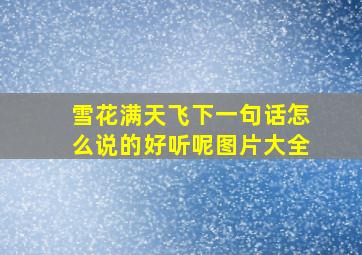 雪花满天飞下一句话怎么说的好听呢图片大全