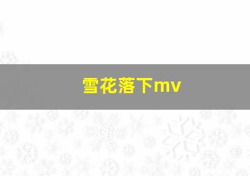 雪花落下mv