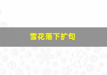 雪花落下扩句