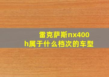 雷克萨斯nx400h属于什么档次的车型