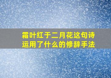 霜叶红于二月花这句诗运用了什么的修辞手法