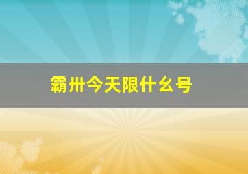 霸卅今天限什幺号