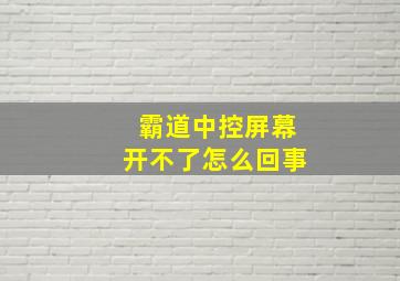 霸道中控屏幕开不了怎么回事