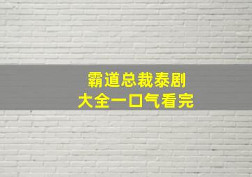 霸道总裁泰剧大全一口气看完