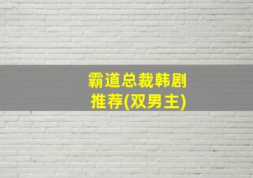 霸道总裁韩剧推荐(双男主)