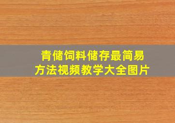 青储饲料储存最简易方法视频教学大全图片