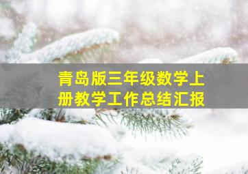 青岛版三年级数学上册教学工作总结汇报