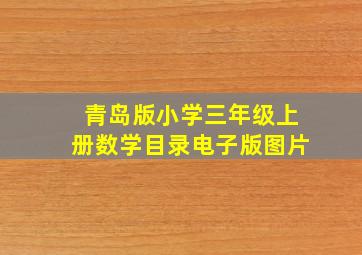 青岛版小学三年级上册数学目录电子版图片