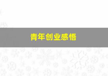 青年创业感悟