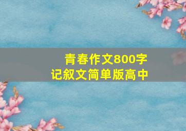 青春作文800字记叙文简单版高中