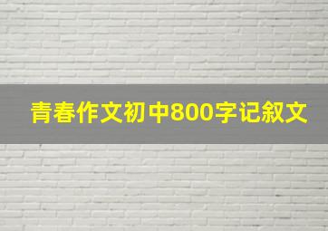 青春作文初中800字记叙文