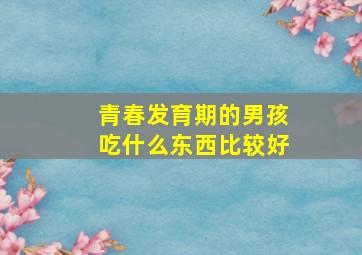 青春发育期的男孩吃什么东西比较好