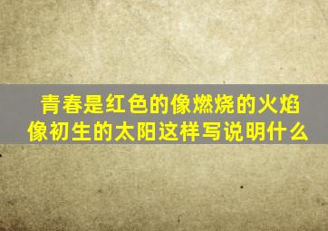 青春是红色的像燃烧的火焰像初生的太阳这样写说明什么